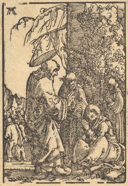 Christ Taking Leave of His Mother, from The Fall and Salvation of Mankind Through the ..., ca. 1513. Creator: Albrecht Altdorfer.