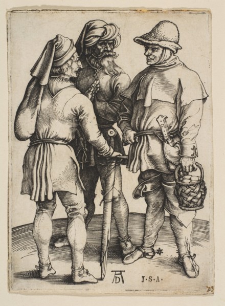 Three Peasants in Conversation, ca. 1497. Creator: Albrecht Durer.