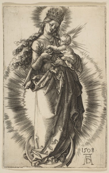 Virgin on a Crescent with a Starry Crown, 1508. Creator: Albrecht Durer.