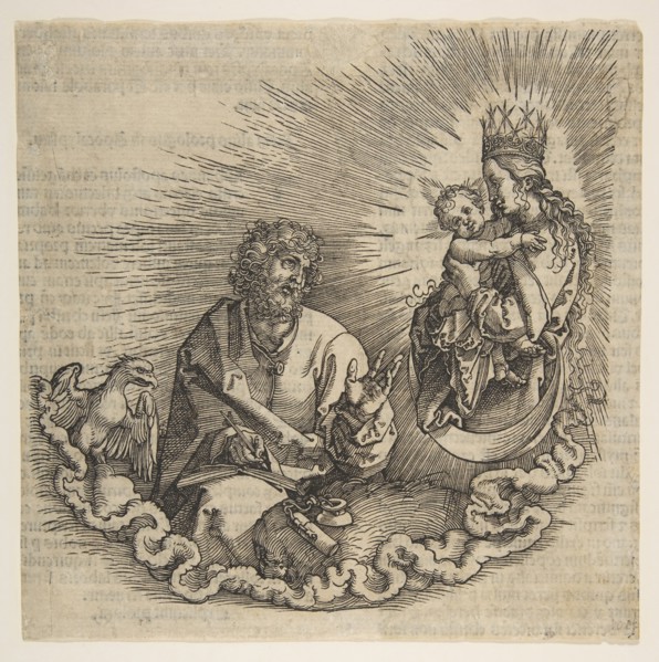 The Virgin Appearing to Saint John, Frontispiece to the Apocalypse, 1511. Creator: Albrecht Durer.