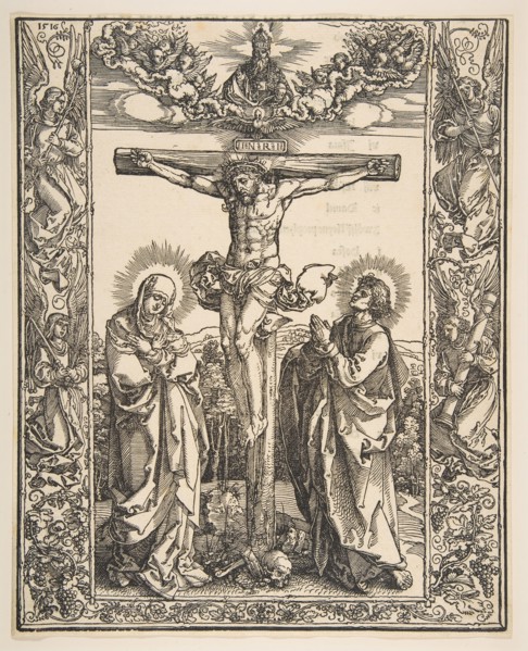 Christ on the Cross between the Virgin and Saint John, 1516. Creator: Albrecht Durer.