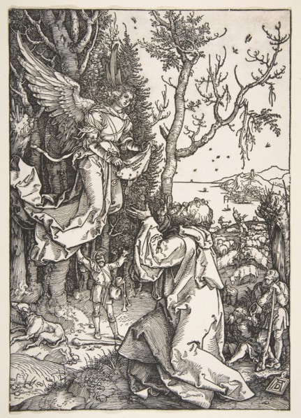 Joachim and the Angel, from The Life of the Virgin, ca. 1504. Creator: Albrecht Durer.