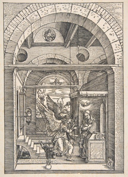 The Annunciation, from The Life of the Virgin, Latin Edition, 1511.n.d. Creator: Albrecht Durer.