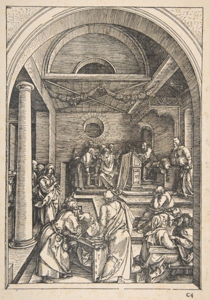 Christ among the Doctors, from The Life of the Virgin, Latin Edition, 1511.n.d. Creator: Albrecht Durer.