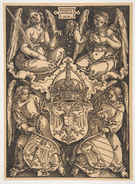 The Arms of the Holy Roman Empire and of the City of Nuremberg.n.d. Creator: Albrecht Durer.