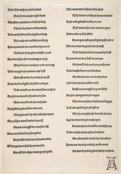 The Schoolmaster.n.d. Creator: Albrecht Durer.