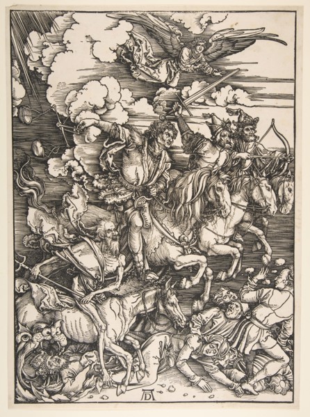 Four Horsemen of the Apocalypse, ca. 1497/1498. Creator: Albrecht Durer.