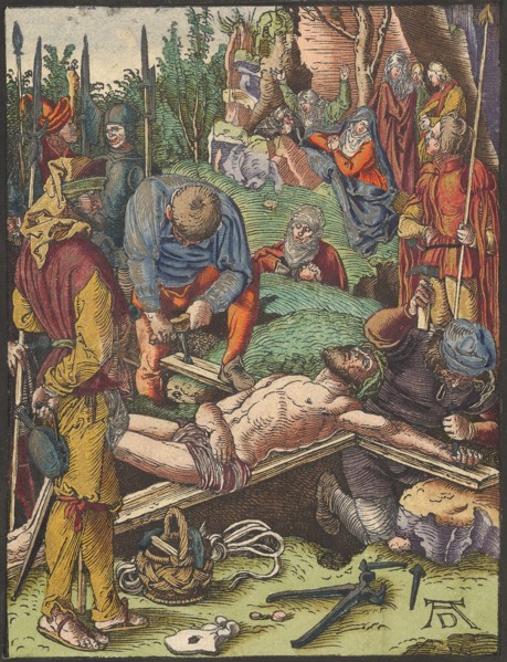 Christ Nailed to the Cross, from the Small Woodcut Passion.n.d. Creator: Albrecht Durer.
