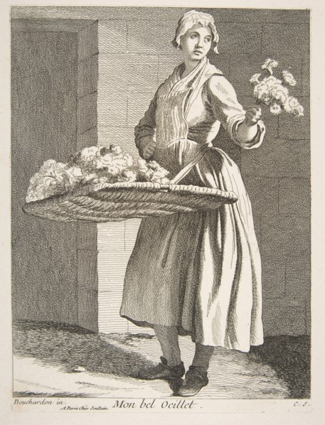 Flower Vendor, 1738. Creator: Caylus, Anne-Claude-Philippe de.