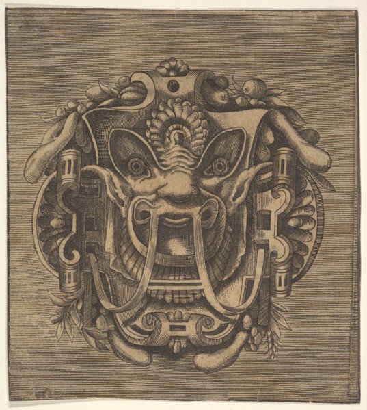 Fantastical Mask with Strapwork, mid-16th century. Creator: Unknown.