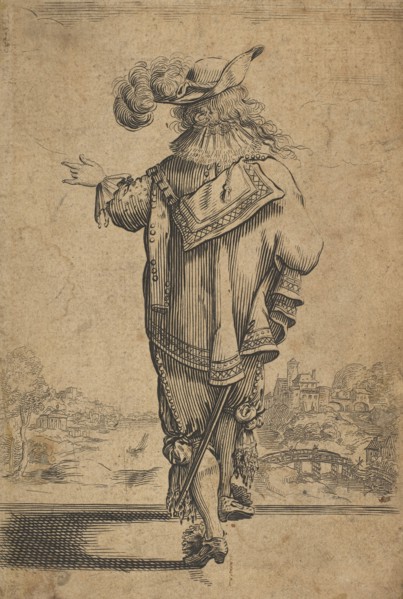 Gentleman Seen from the Back Indicating a Landscape, after 1629. Creator: Unknown.