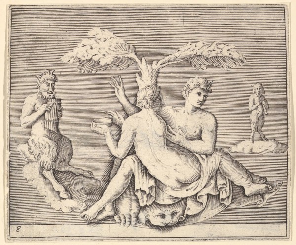 Two Lovers with Pan, published ca. 1599-1622. Creator: Unknown.