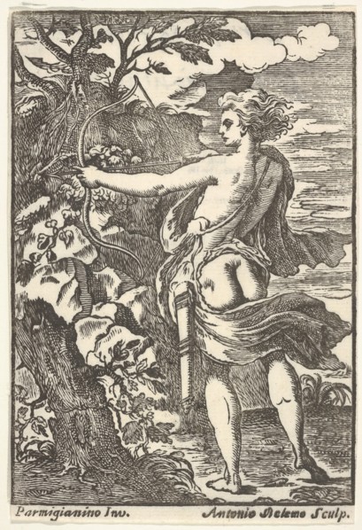 Callisto hunting with drawn bow, after Parmigianino), 1720-1740. Creator: Antonio Belemo.