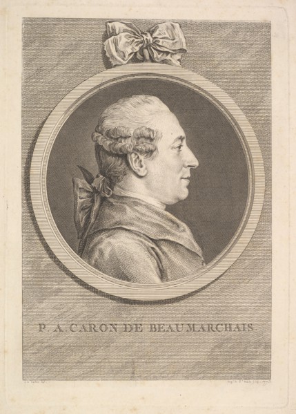 Portrait of P.A. Caron de Beaumarchais, 1773. Creator: Augustin de Saint-Aubin.