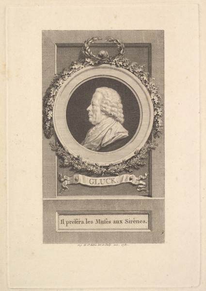 Portrait of Gluck, 1781. Creator: Augustin de Saint-Aubin.