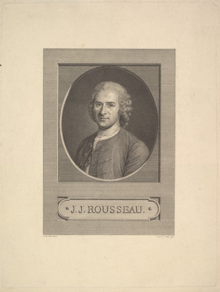 Portrait of Jean-Jacques Rousseau, 1777. Creator: Augustin de Saint-Aubin.
