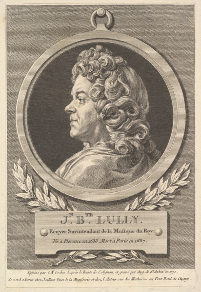 Portrait of Jean-Baptiste Lully, 1770. Creator: Augustin de Saint-Aubin.