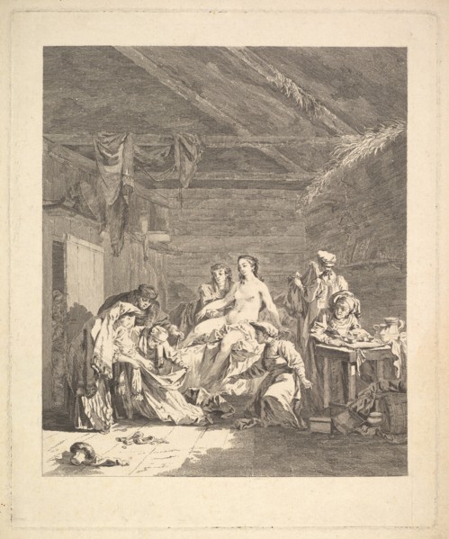 Vignette of the first volume, page 165: Usage des Russes après le Mariage et avant la Noce..., 1767. Creator: Augustin de Saint-Aubin.