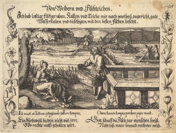 Von Weihern und Fischteichen, illustration from Petrarch, Glück und Unglück Spiegel, figur..., 1652. Creator: Balthasar Schwan.
