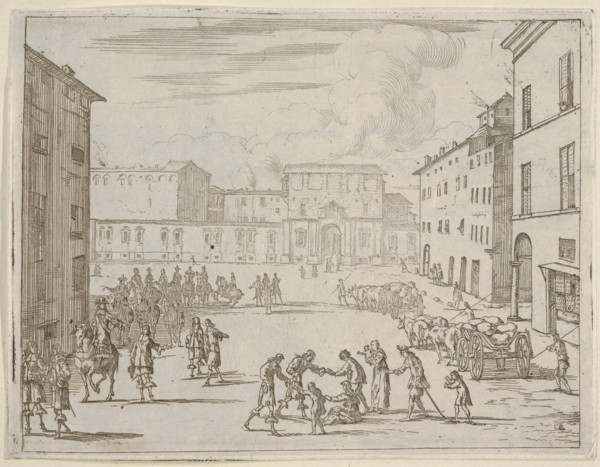 Francesco I d'Este Assists His Subjects with Great Generosity During the Great Famine of 1..., 1659. Creator: Bartolomeo Fenice.