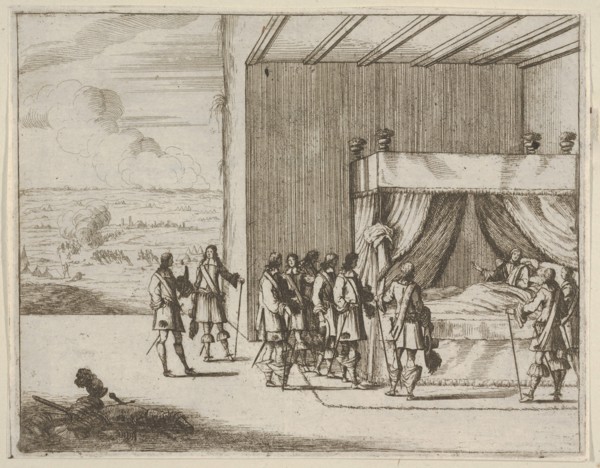 Francesco I d'Este, Wounded in Battle, Continues to Orchestrate the Siege of Pavia, from L..., 1659. Creator: Bartolomeo Fenice.