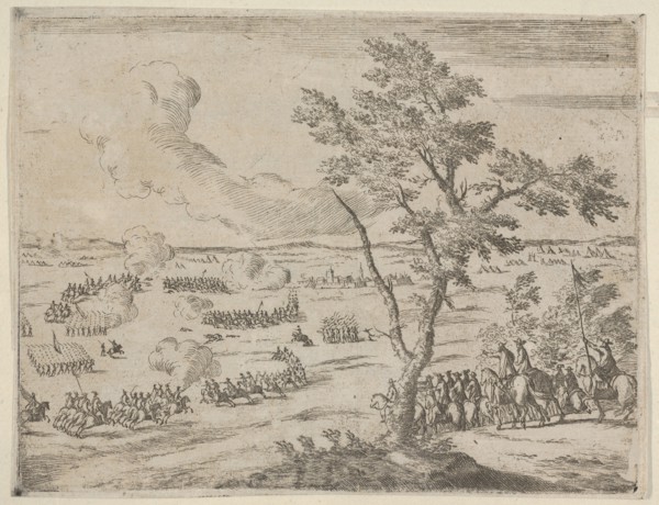 At the Head of a Swiss Army, Francesco I d'Este, with Uncrushed Spirit, Confronts the Enem..., 1659. Creator: Bartolomeo Fenice.