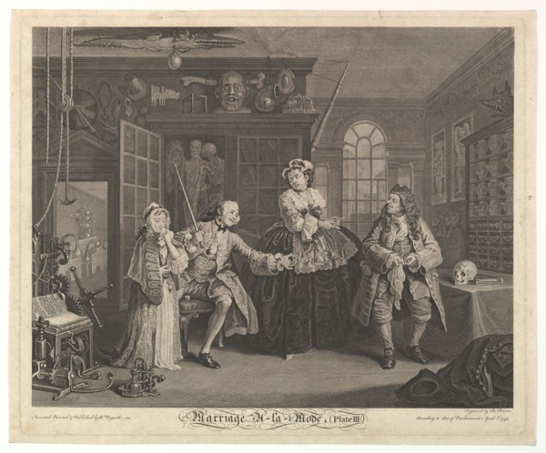 Marriage A-la-Mode, Plate III, April 1745. Creator: Bernard Baron.