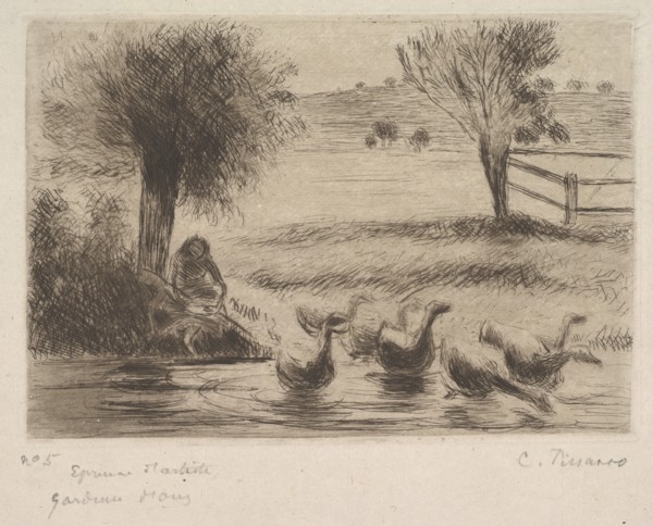 Goose Girl, 1888. Creator: Camille Pissarro.