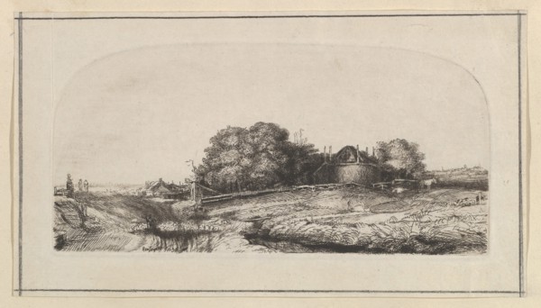 Landscape with a Haybarn and a Flock of Sheep