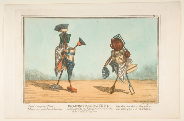 Implements Animated, Pl. 2, Dedicated to the Housemaids and Cooks of the United Kingdoms, ca. 1811. Creator: Unknown.