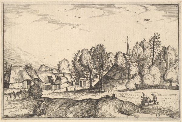 Road into a Village, plate 19 from Regiunculae et Villae Aliquot Ducatus Brabantiae, ca. 1610. Creator: Claes Jansz Visscher.