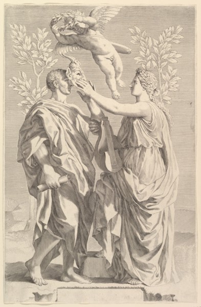 Frontispiece: Horace, Quinti Horatii Flacci Opera, 1642. Creator: Claude Mellan.