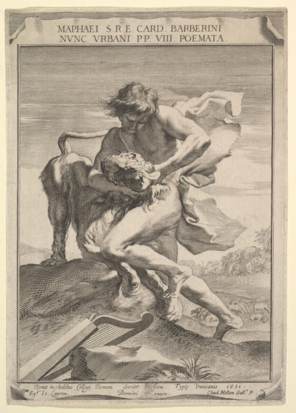 David Strangling the Lion, 1631. Creator: Claude Mellan.