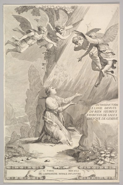 Title page for François de Sales, Introduction à la vie dévote, 1641. Creator: Claude Mellan.
