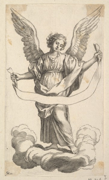 Angel with a Banderole. Creator: Claude Mellan.
