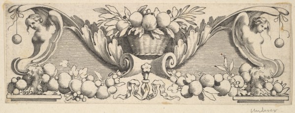 Headband: Basket of Fruit. Creator: Claude Mellan.
