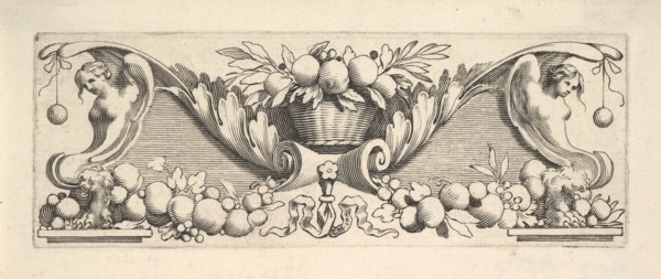 Headband: Basket of Fruit. Creator: Claude Mellan.