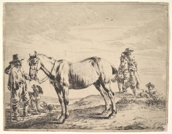 Man Holding a Horse by the Bridle. Creator: Dirck Stoop.