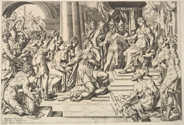 Solomon and the Queen of Sheba, 1549. Creator: Dirck Volkertsen Coornhert.