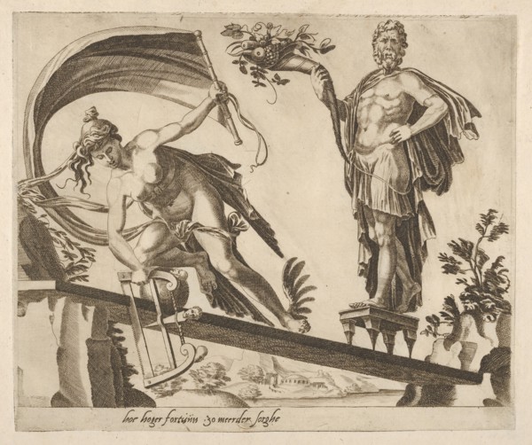 When Fortune Is Abundant, the Fall Will Be Deeper from Six Sayings about Fortune, ca. 1560. Creator: Dirck Volkertsen Coornhert.
