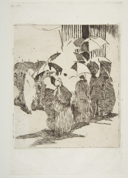 Line in front of the Butcher Shop, 1870-71. Creator: Edouard Manet.