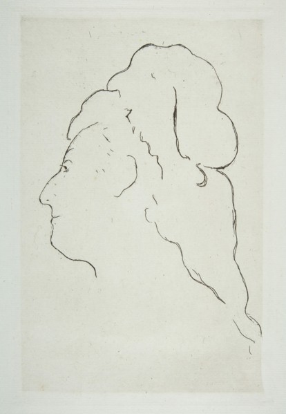 Profile of Eva Gonzales turned to the left, ca. 1870. Creator: Edouard Manet.