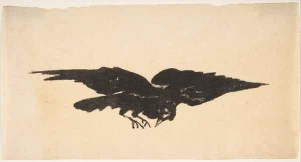 The Flying Raven, Ex Libris for The Raven by Edgar Allan Poe, 1875. Creator: Edouard Manet.