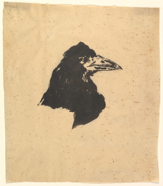 Design for the poster and cover for The Raven by Edgar Allan Poe, 1875. Creator: Edouard Manet.