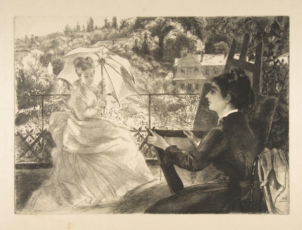 La Terrasse de la VIlla Brancas, 1876. Creator: Felix Bracquemond.