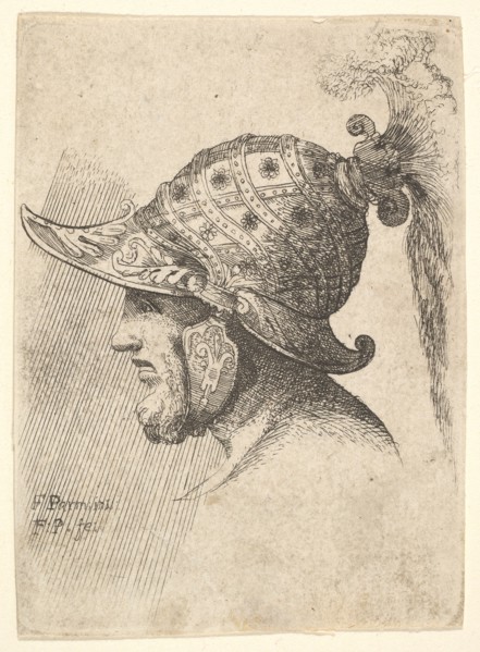 Helmeted head, 1662-78. Creator: Francis Place.
