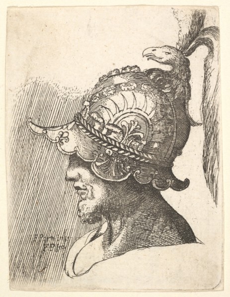 Helmeted head, 1662-78. Creator: Francis Place.