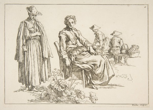 Sheet of Sketches, 1753. Creator: Francois Boucher.