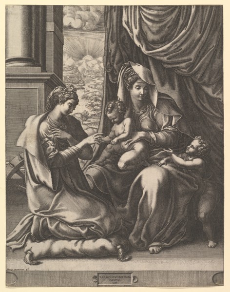 The Mystic Marriage of St. Catherine, ca. 1555-56. Creator: Giorgio Ghisi.