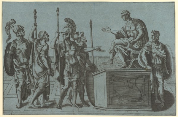 Roman Soldiers Before an Emperor, before 1540